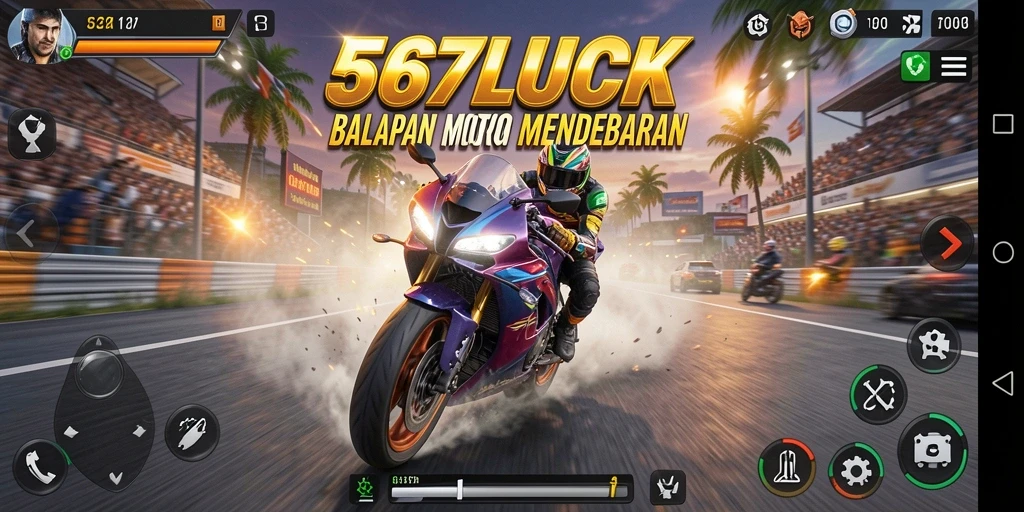 Screenshot gameplay menunjukkan balapan seru dalam 567LUCK.