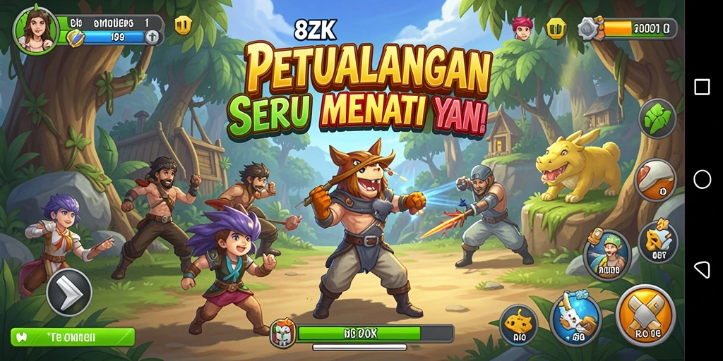 Tampilan gameplay menegangkan dari 8ZK penuh warna dan detail.