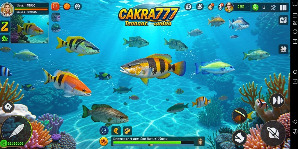 Screenshot gameplay CAKRA777 menampilkan aksi menembak ikan yang seru.