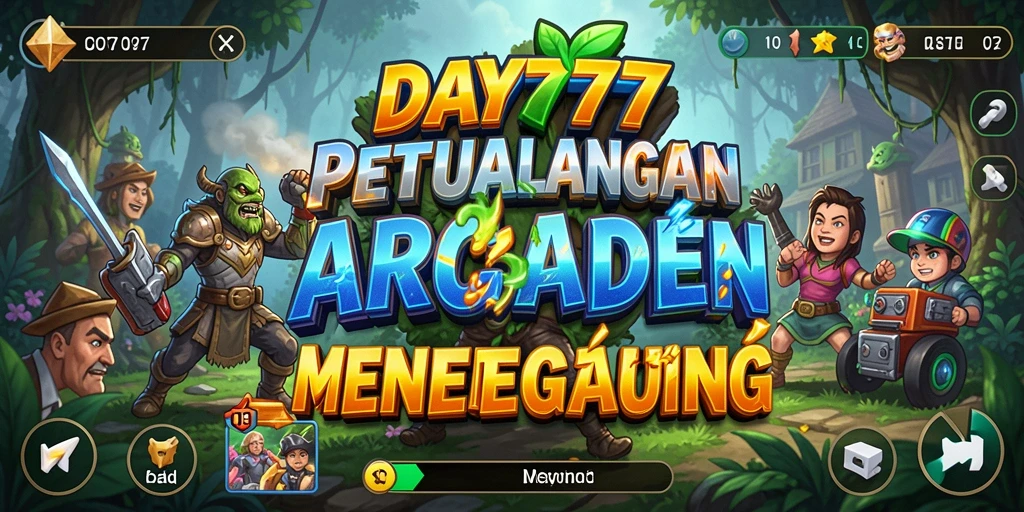 Screenshot dari DAY777 menampilkan gameplay Arcade yang penuh action.