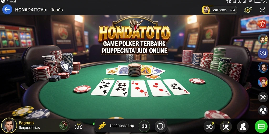 Screenshot gameplay HONDATOTO menampilkan aksi poker yang mendebarkan.