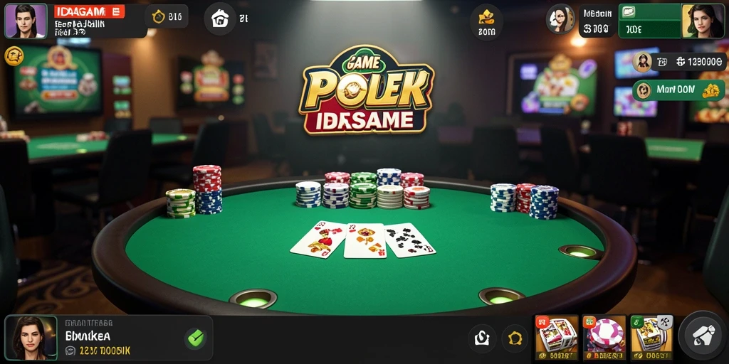 Tampilan gameplay poker yang menarik dan interaktif di IDAGAME.