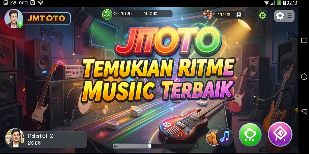 Screenshot gameplay JMTOTO yang menampilkan interaksi seru dengan musik.