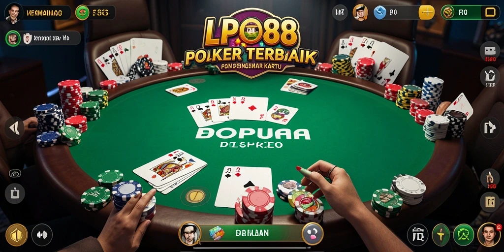Screenshot gameplay LPO88 yang menunjukkan keseruan bermain poker.