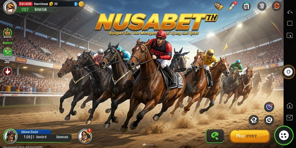 Tampilan gameplay seru dari NUSABET saat balapan.