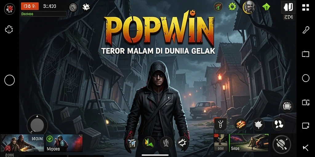 Tampilan gameplay POPWIN yang menakutkan penuh misteri.