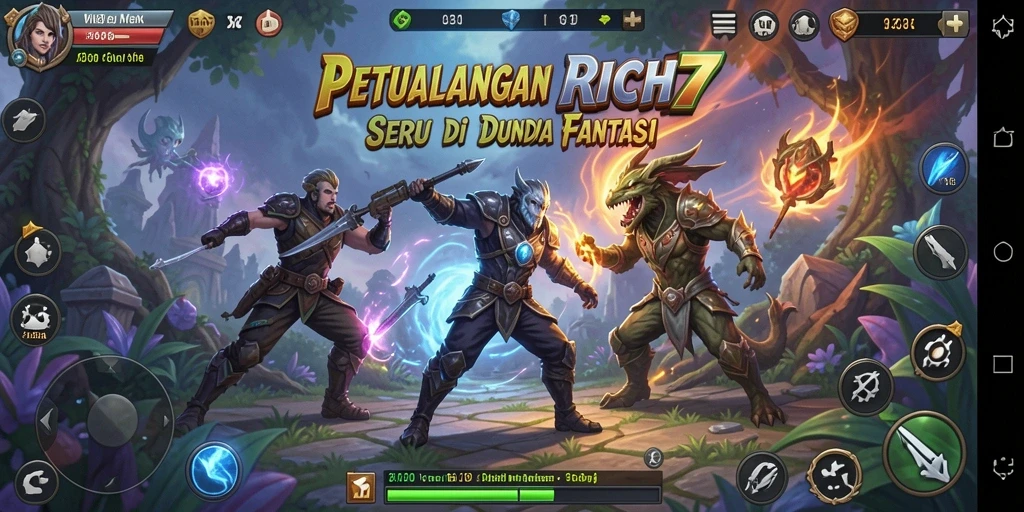 Gameplay RICH7 yang penuh aksi dan strategi.
