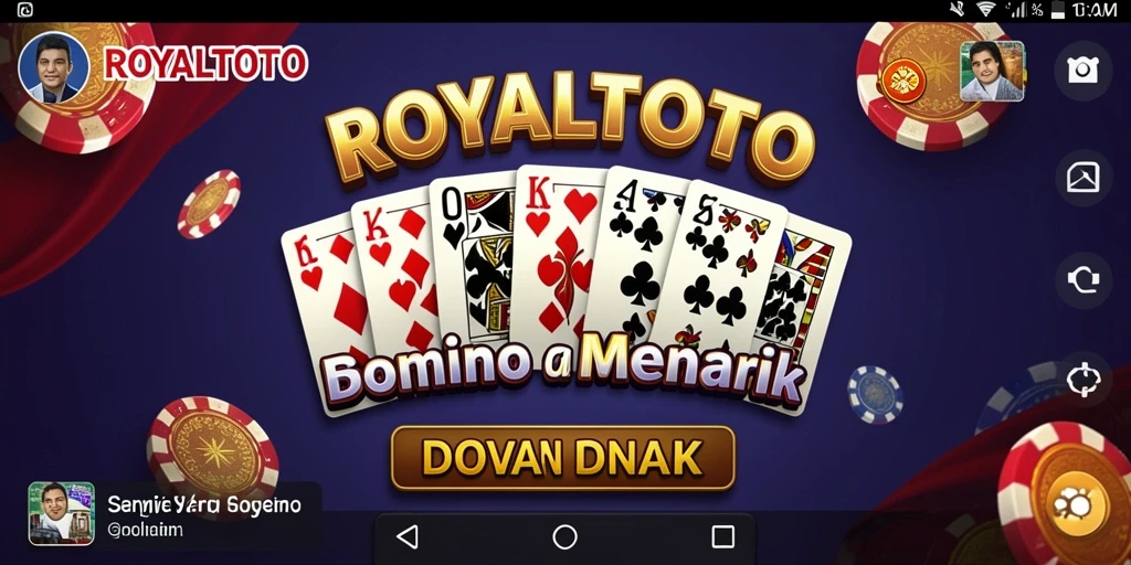 Screenshot gameplay ROYALTOTO yang menunjukkan suasana permainan domino.