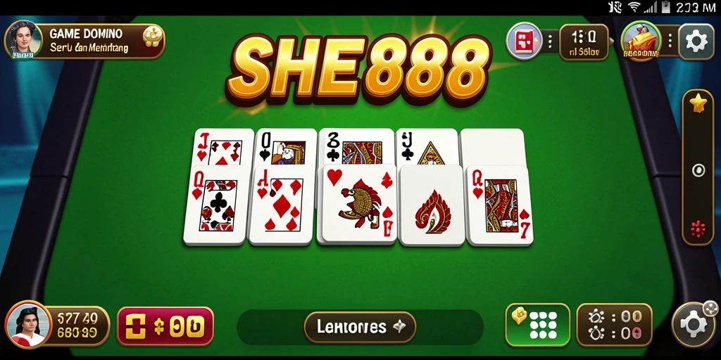 Tampilan gameplay seru SHE888 dalam permainan Domino.