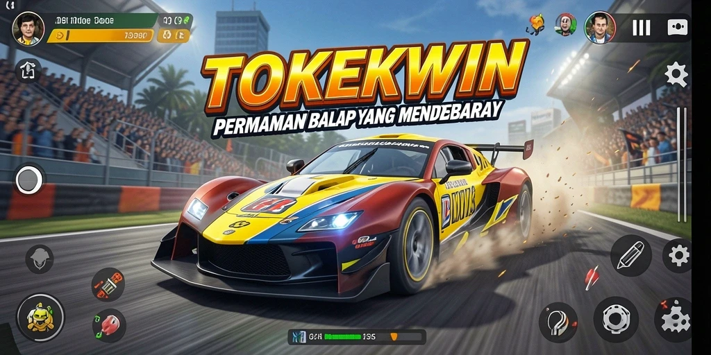 Gameplay Racing TOKEKWIN dengan aksi balapan yang intens.