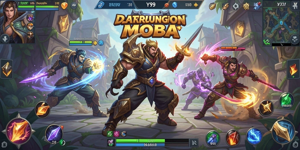 Gameplay Y89 yang intens dan seru dalam pertempuran MOBA.